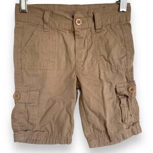 LR Scoop Boys Shorts Sz 4T Khaki Cargo Waffle Weave Solid Brown